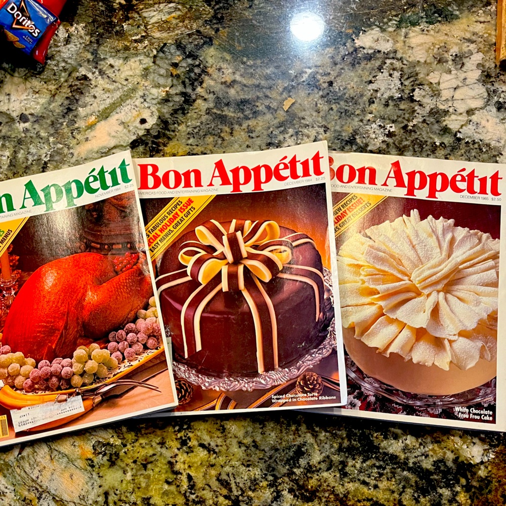 12 Bon Appetit Magazines. 1984/1985. will sell 6 for $15 plus tax and shipping.
